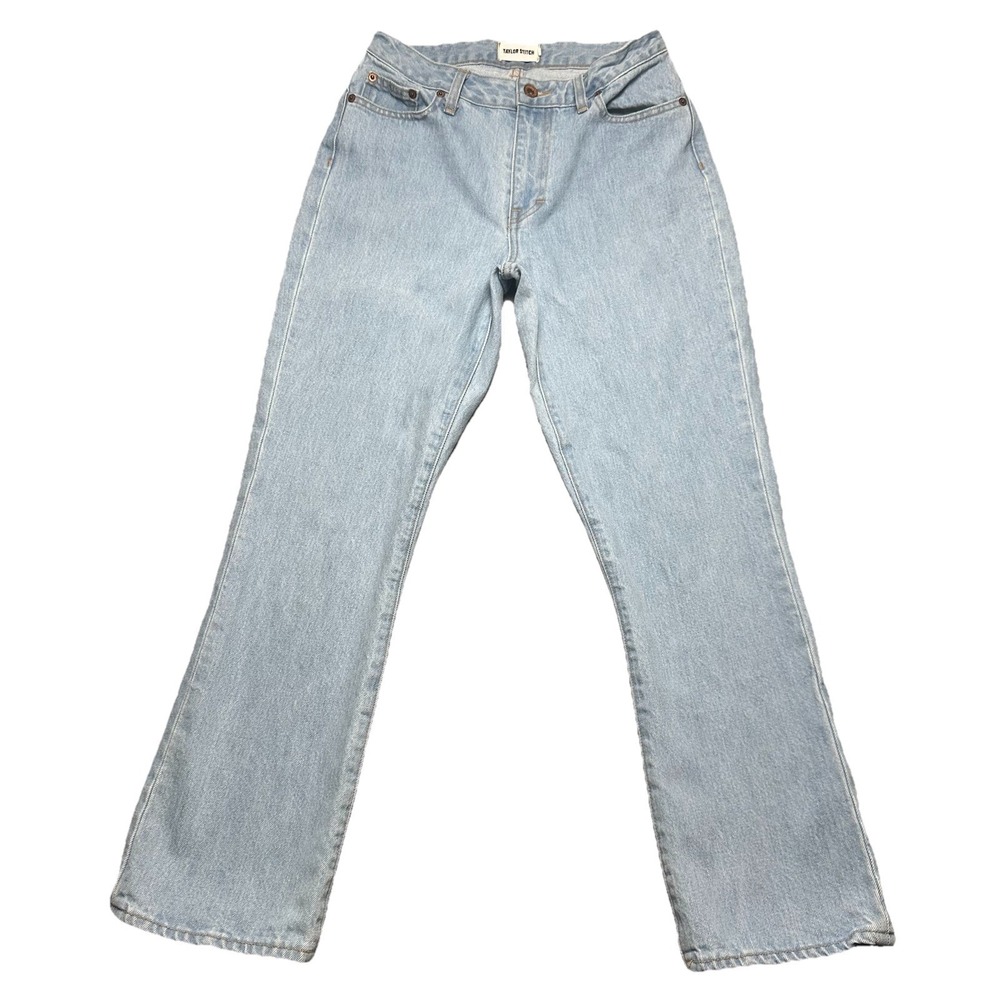 Taylor Stitch Jeans Women 28 Blue Relaxed Stone Wash High Rise Faded Made In USA